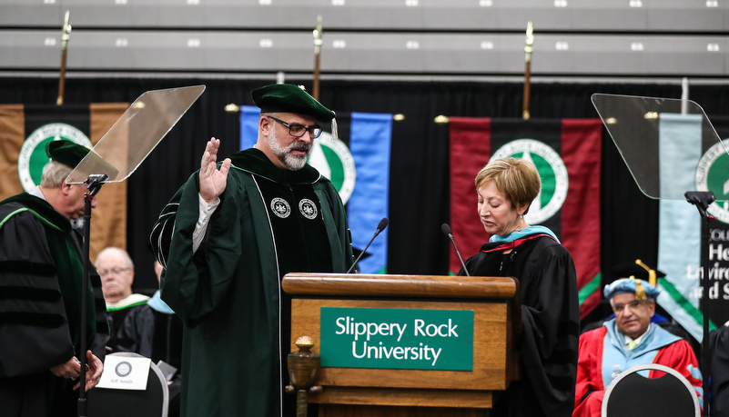 President Behre takes the oath