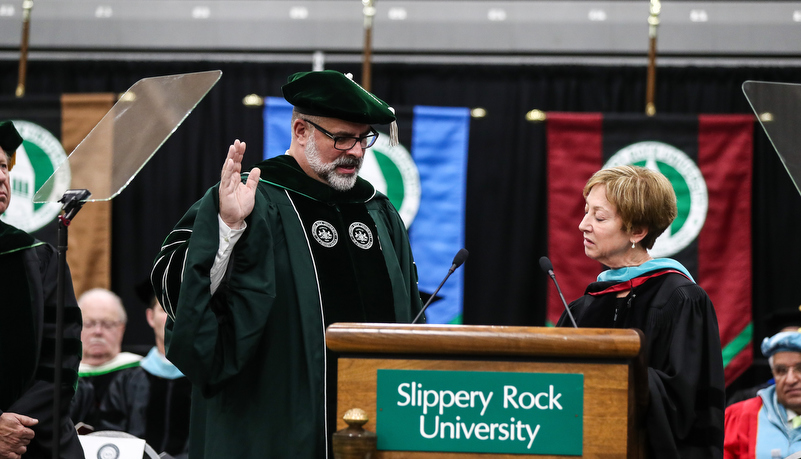 President Behre takes the oath