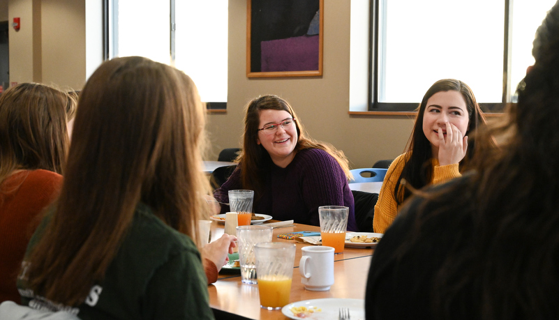 Students enjoy conversation