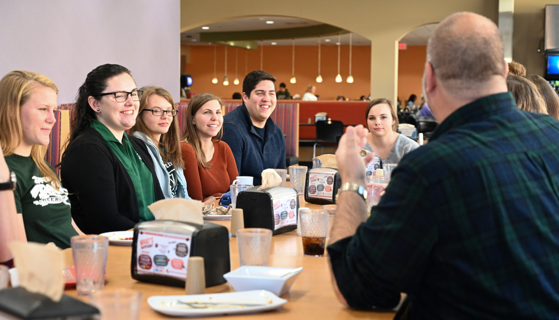 Students enjoy conversation