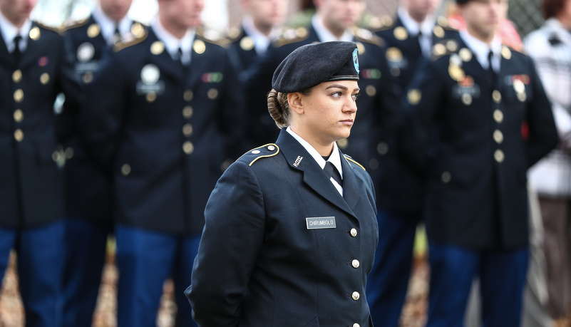 ROTC Cadet at attention