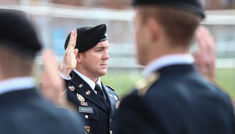 ROTC cadets take the oath of office