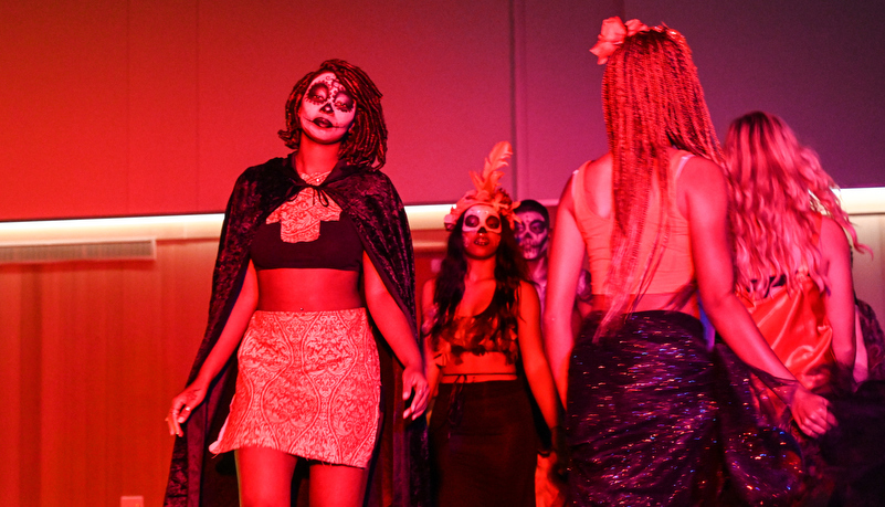 Woman in make up and costume