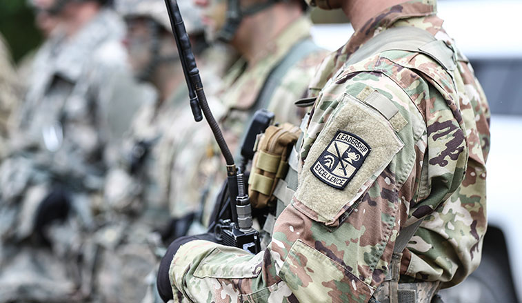 ROTC patch on a cadet's arm