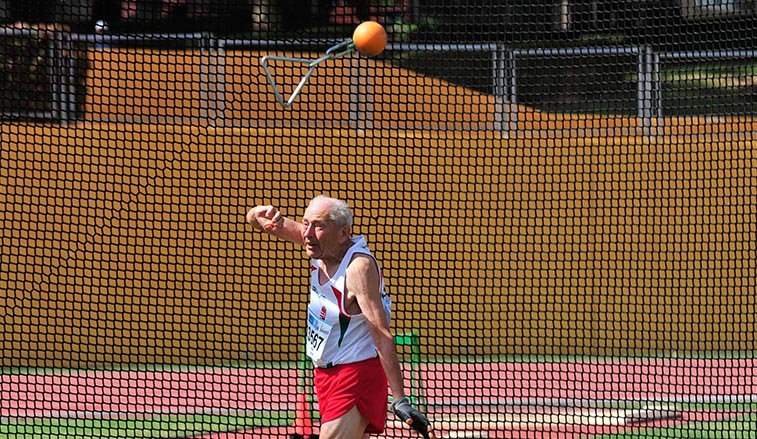 Man competeing in a field event