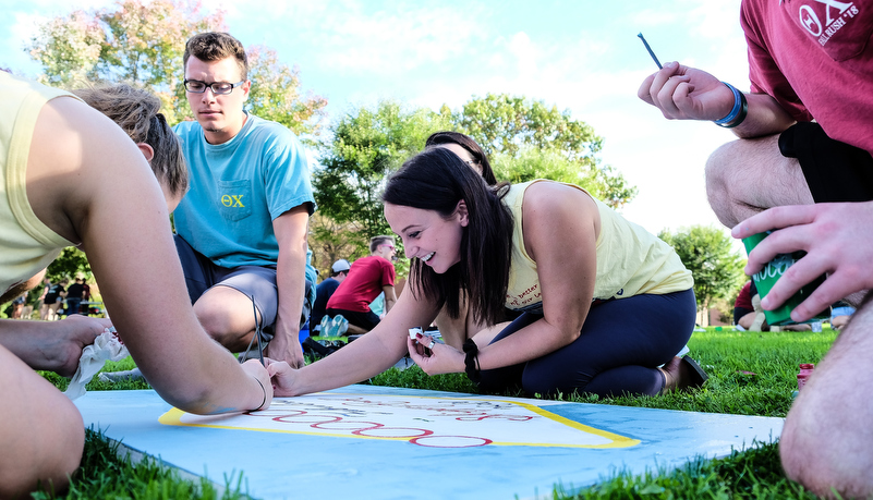 Students painting