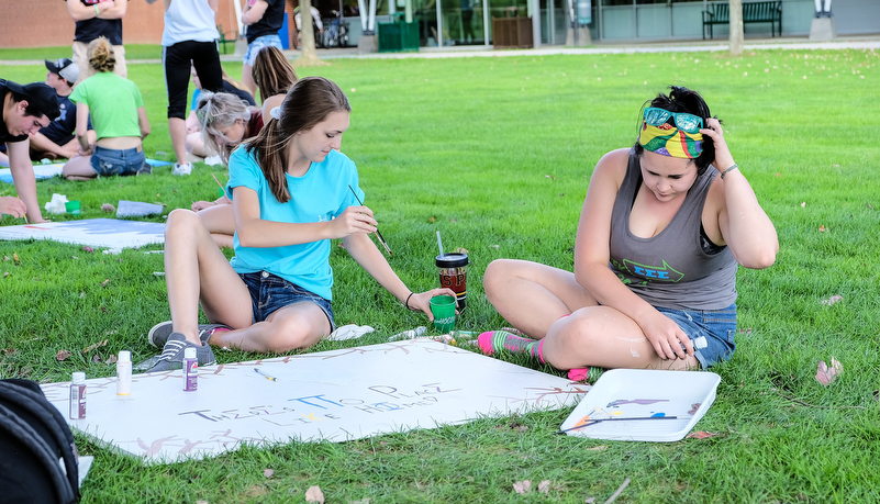 Students painting