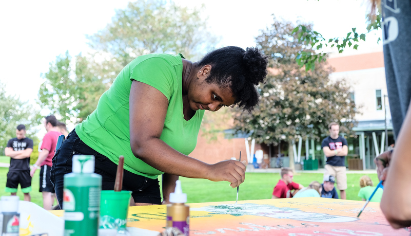 Students painting