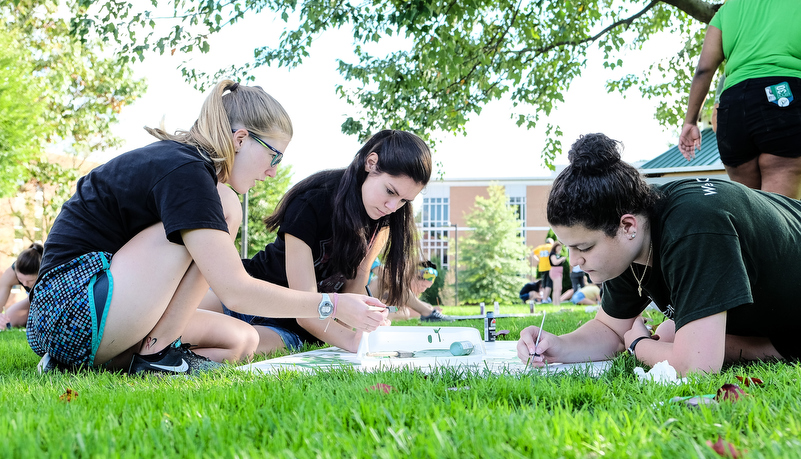 Students painting