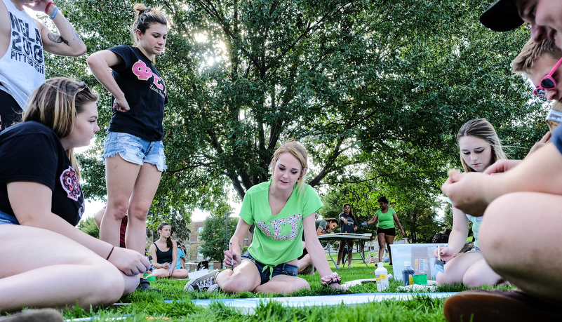 Students painting