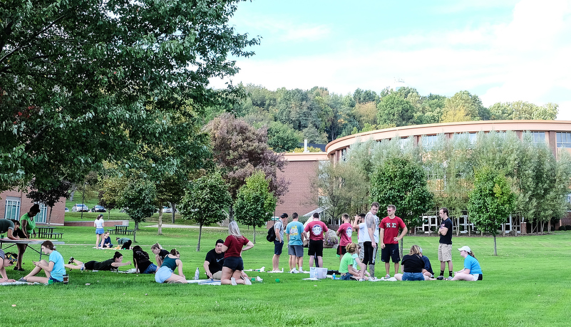 Students painting