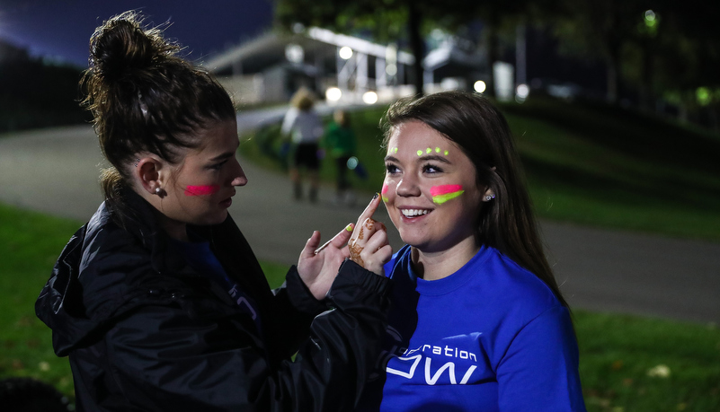 Students getting ready