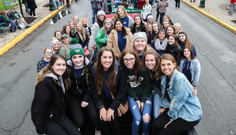 students in parade