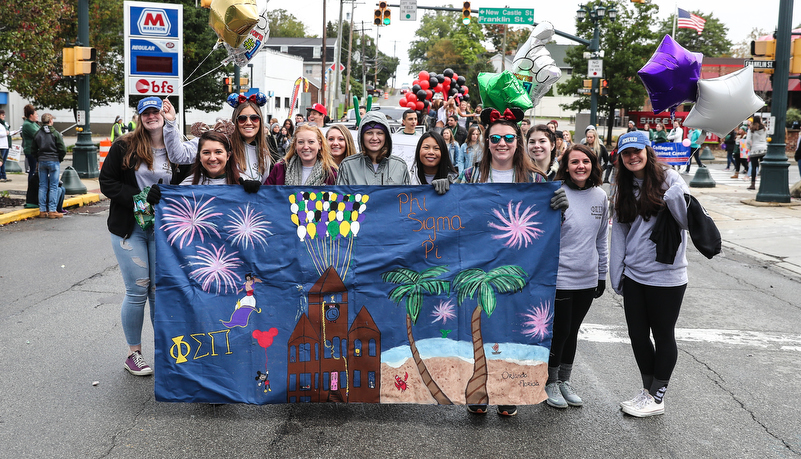 students in parade