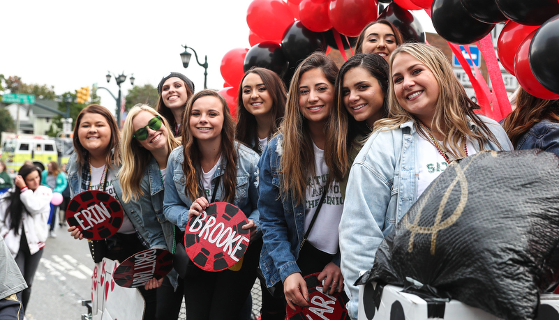 students in parade