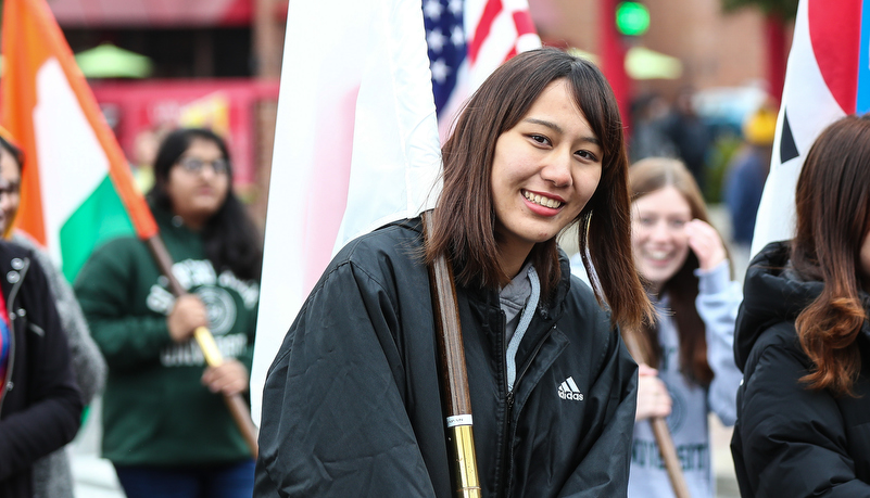students in the parade