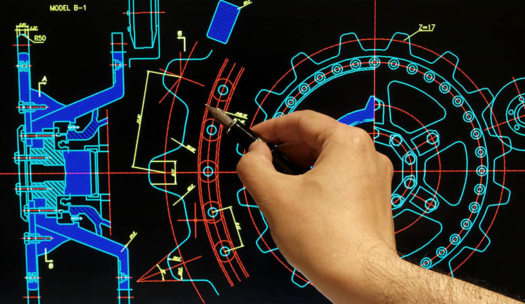 Cad drawing on a computer