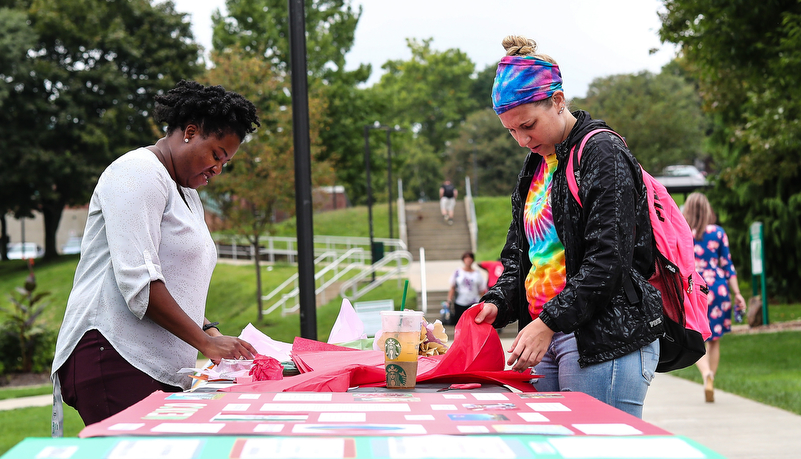 Students making crafts