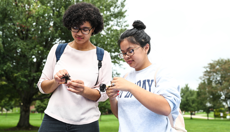 Students making crafts