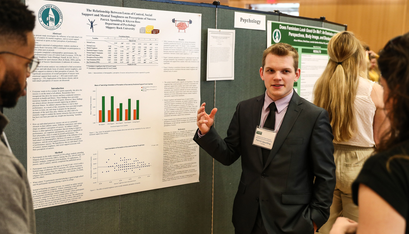 Students presenting their research