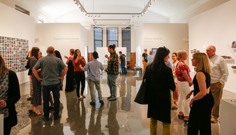 people at the art opening