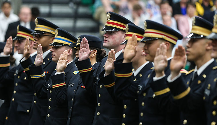 Cadets taking their oath