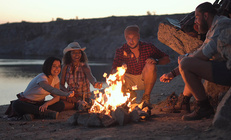 People around a campfire