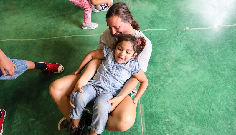 Student with a child