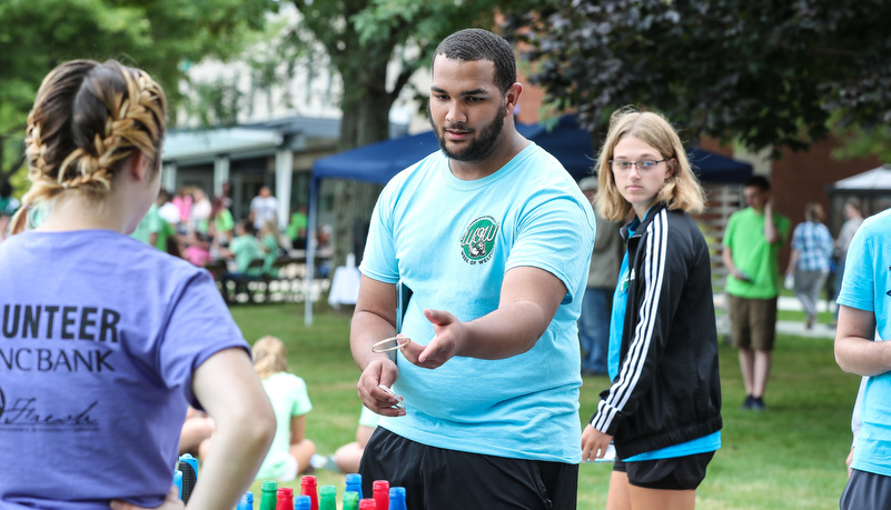 Students playing ring toss