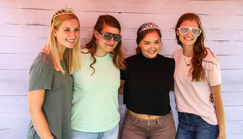 Students in a photo booth