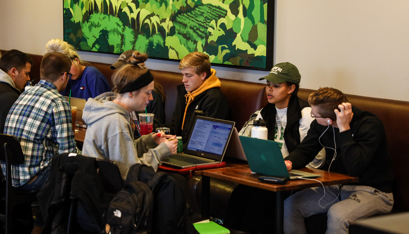 Students studying for finals