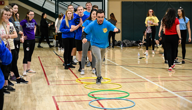 Rock paper siccors game being played