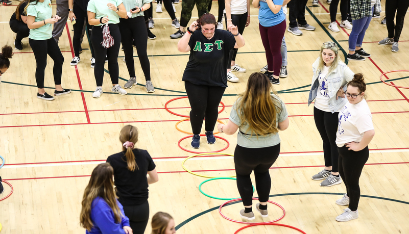 Rock paper siccors game being played