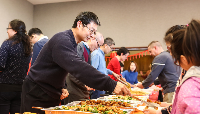 Man serving food