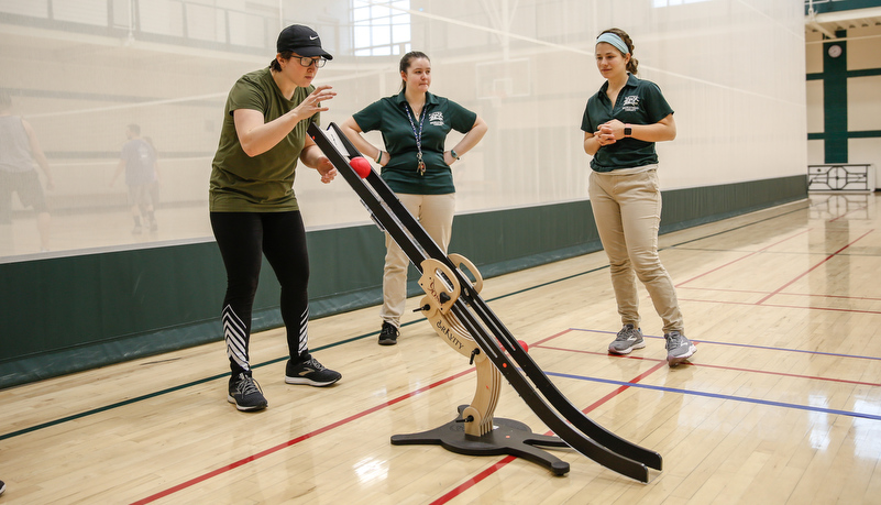 Students playing boche