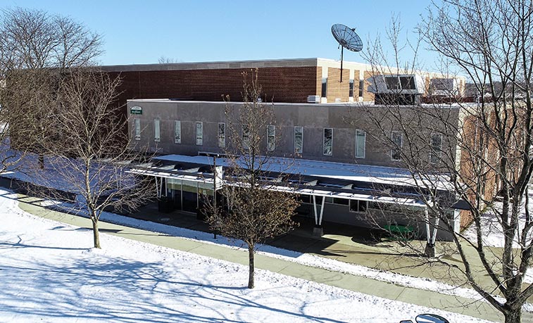 Bailey Library from a drone