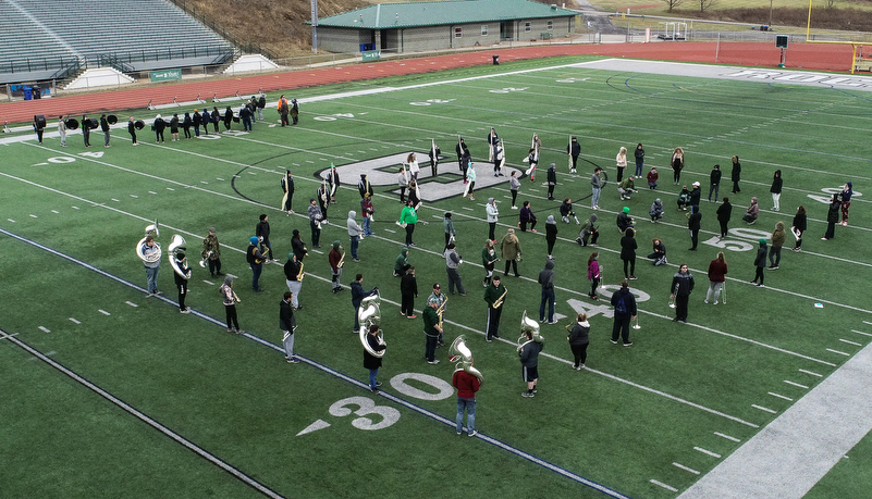 Marching band on the field