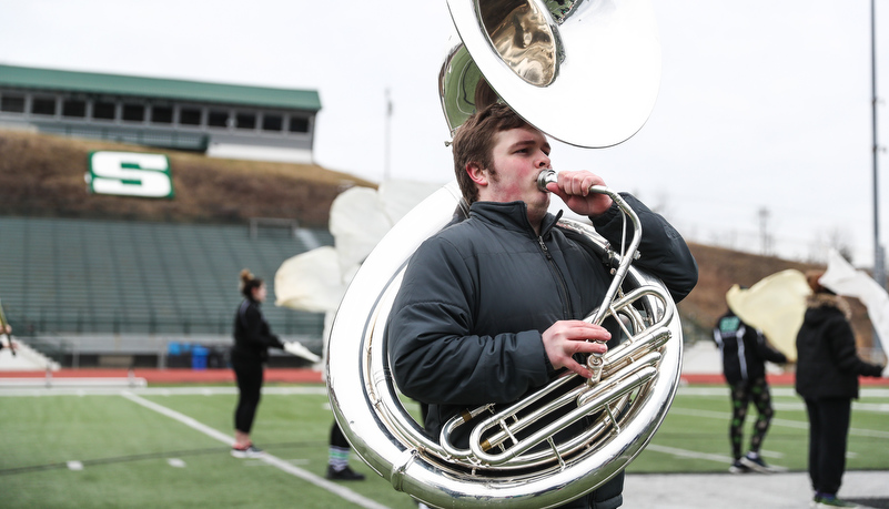 Marching band on the field