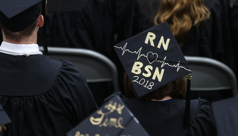 Decorated cap reading RN to BSN