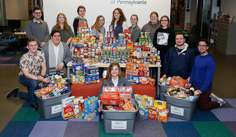 SRSGA Council members with the food donations