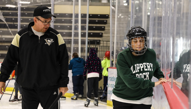 Camper ice skating