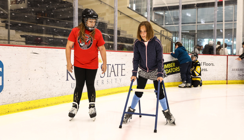 Camper ice skating