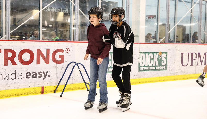 Camper ice skating