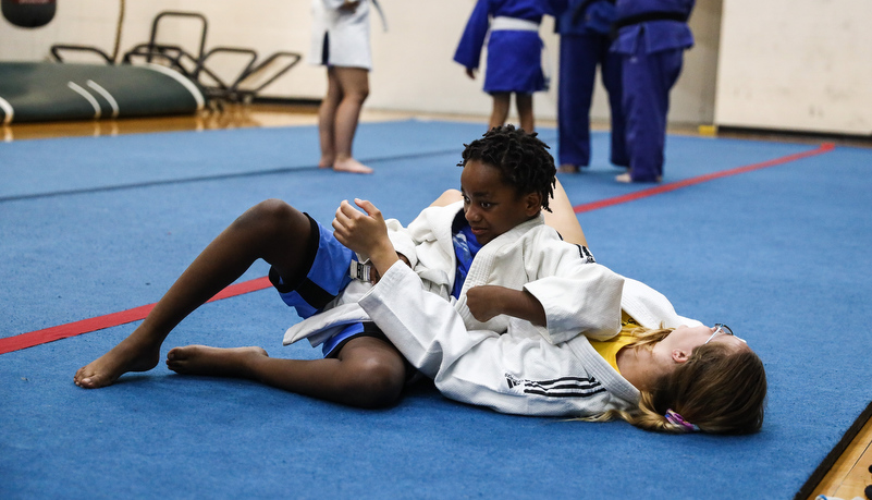 Campers working on Jujitsu