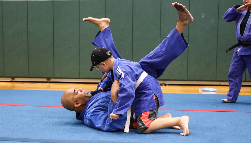 Campers working on Jujitsu