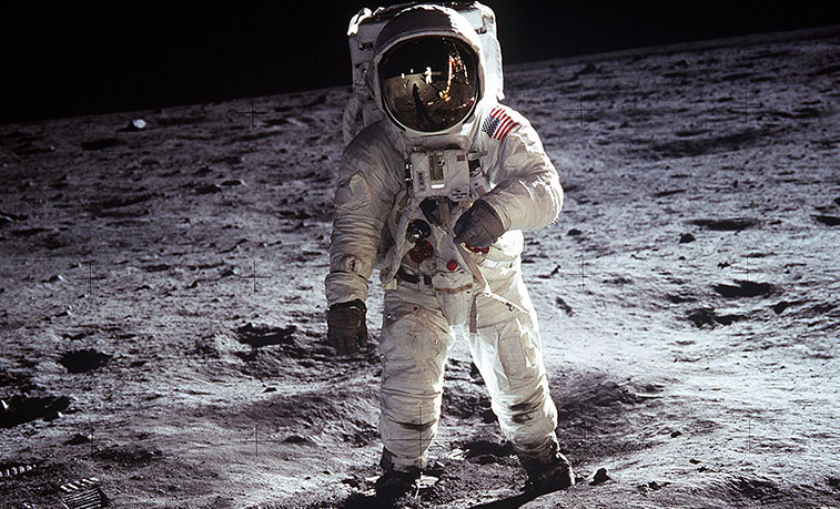 Buzz Aldrin on the moon