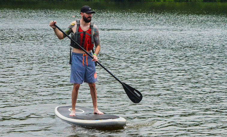 Paddleboarders at Lake Aurther