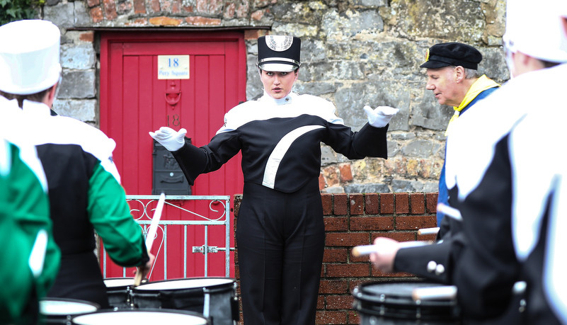 woman directing the band