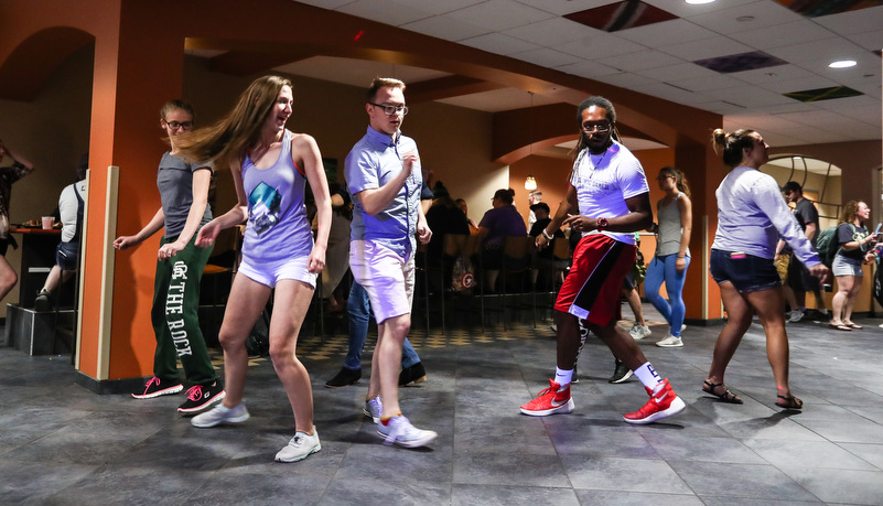 students dancing