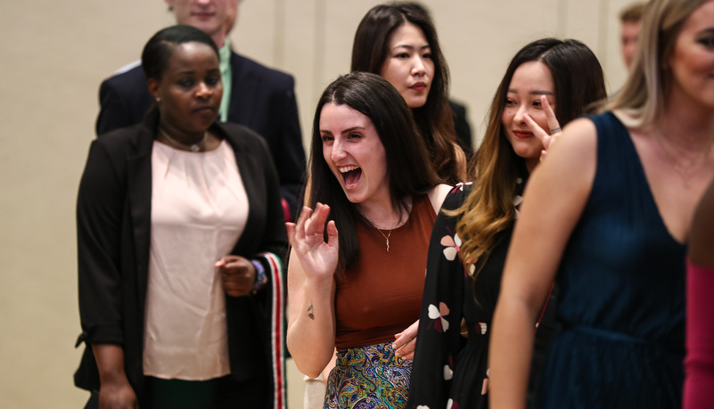 Students entering the ceremony